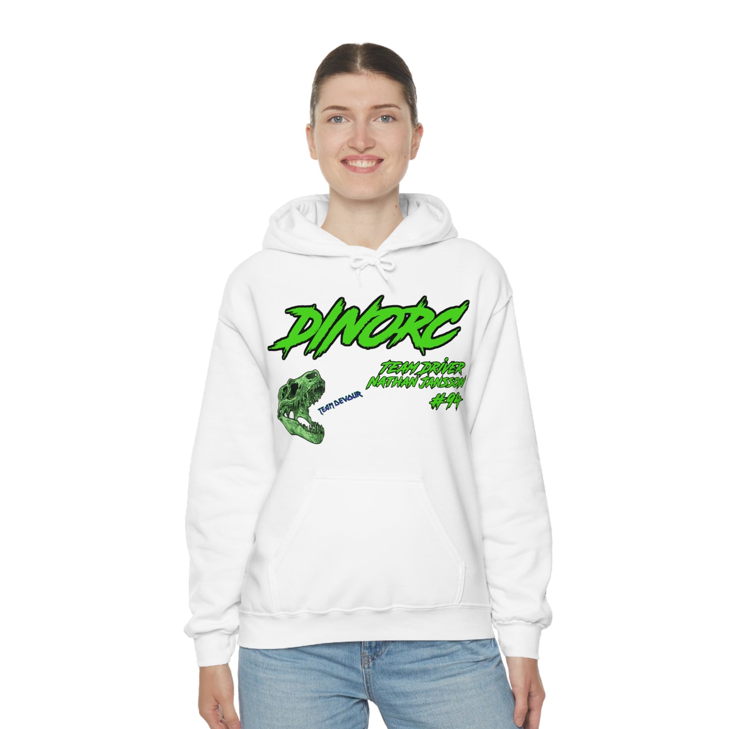 Team Driver Nathan Jansson DinoRC Logo Hooded Sweatshirt Heavy Blend™ Hooded Sweatshirt