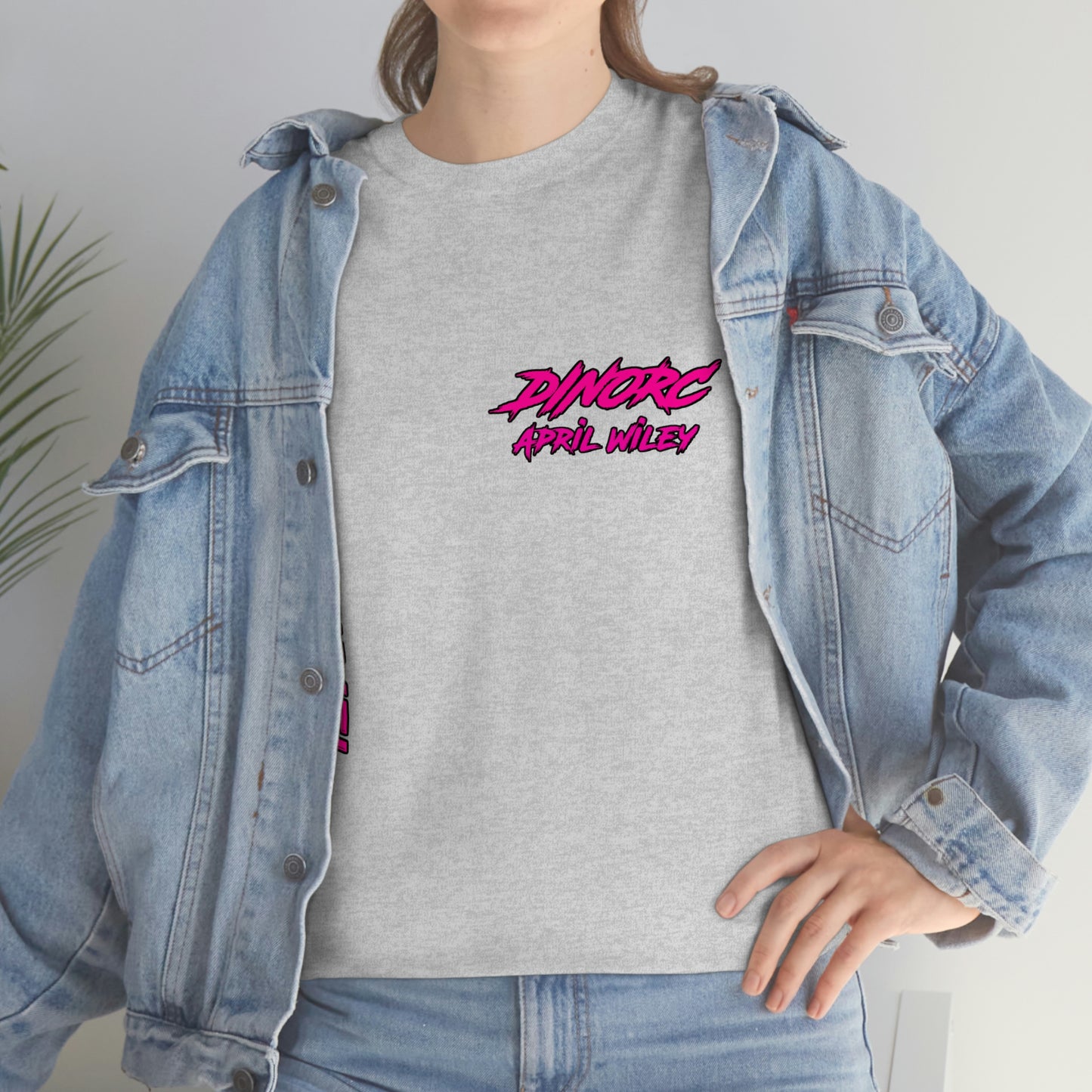 Vertical Team Driver April Wiley Dino's Divas Front and Back DinoRc Logo T-Shirt S-5x 5 colors