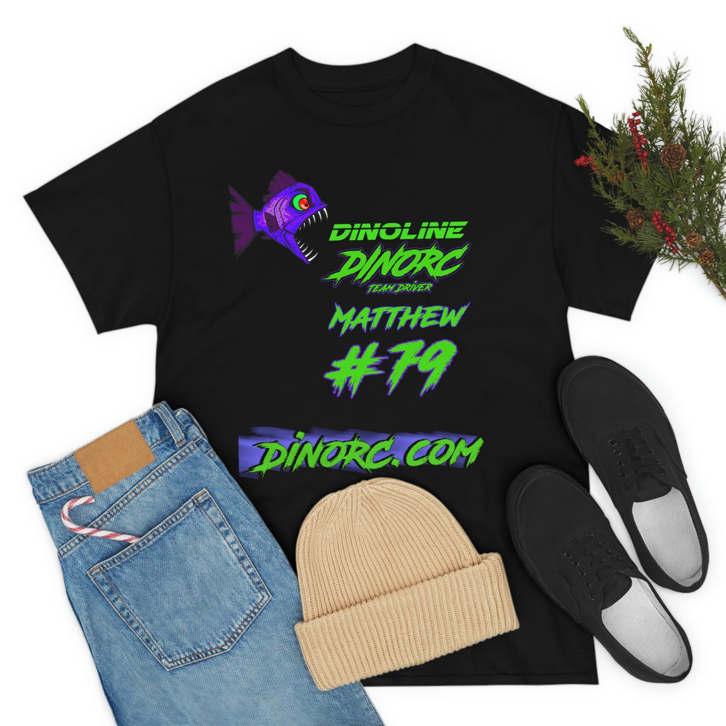 Matthew #79 Dinoline Front and Back DinoRc Logo T-Shirt S-5x 5 colors