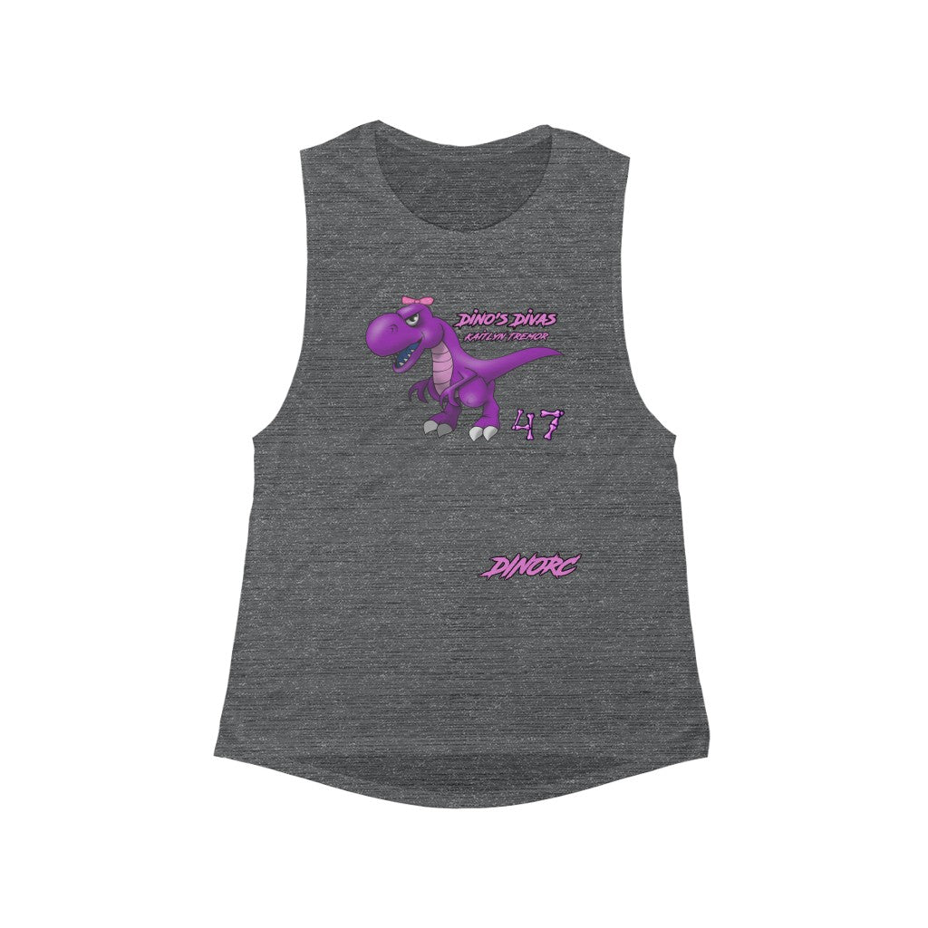 Kaitlyn Tremor Dino's Divas Women's Flowy Scoop Muscle Tank