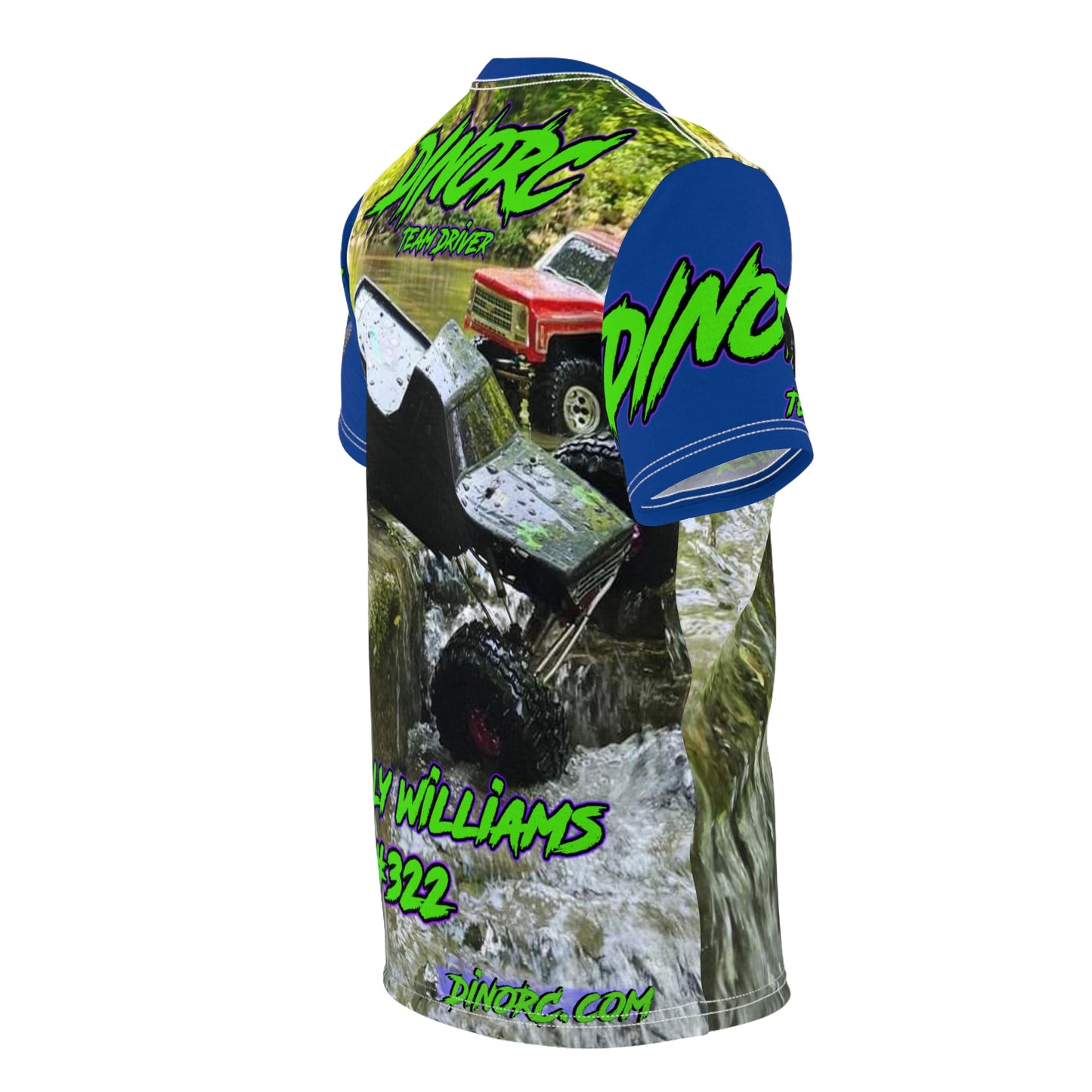 Billy Williams Blue N Green DinoRC Team Driver T Shirt Blue Sleeves