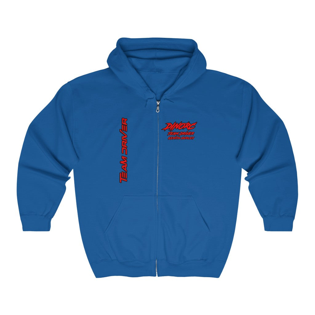 Team Driver Kenith Hurley Zip UP Hoodie Front Back DinoRC Logo Heavy Blend™ Full Zip Hooded Sweatshirt