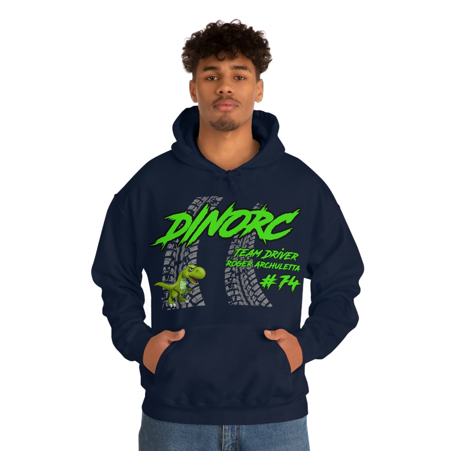 Team Driver Roger Archuletta DinoRC Logo Hooded Sweatshirt Heavy Blend™ Hooded Sweatshirt