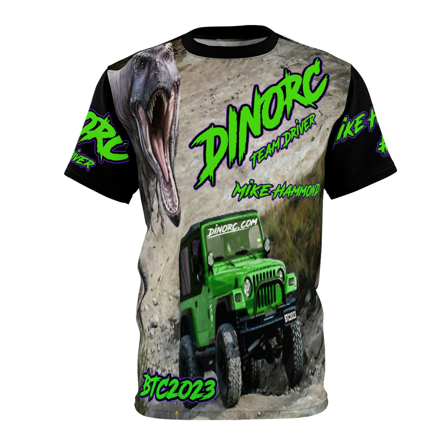 Mike Hammond DinoRC BTC2023 Team Driver T Shirt black n green
