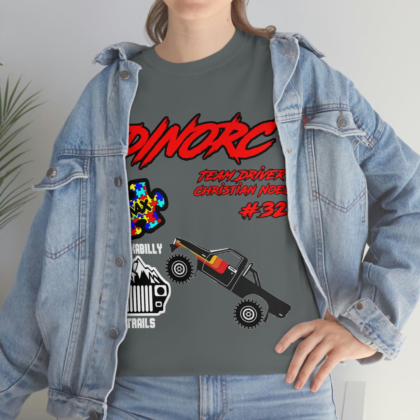Team Driver Christian Noel truck logo Front and Back DinoRc Logo T-Shirt S-5x 5 colors