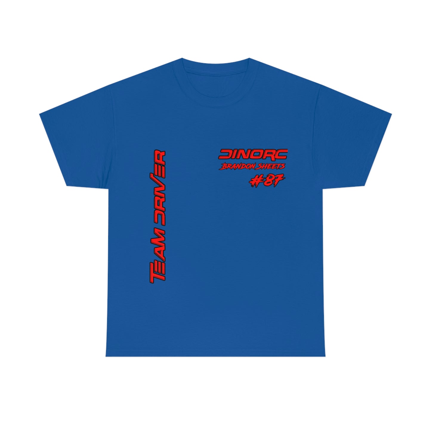 Vertical Team Driver Brandon Sheets Front and Back DinoRc Logo T-Shirt S-5x 5 colors