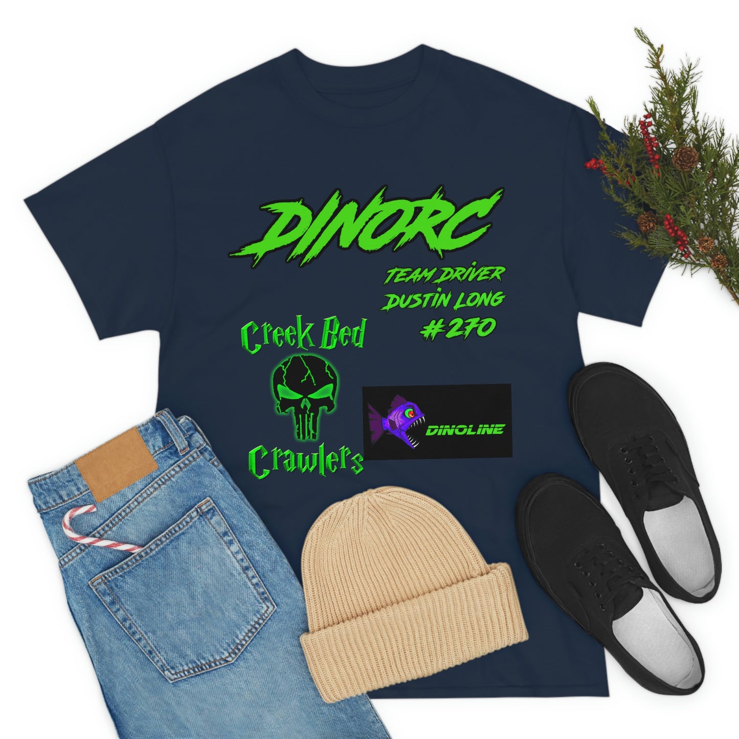 Team Driver Dustin Long logo Front and Back DinoRc Logo T-Shirt S-5x 5 colors