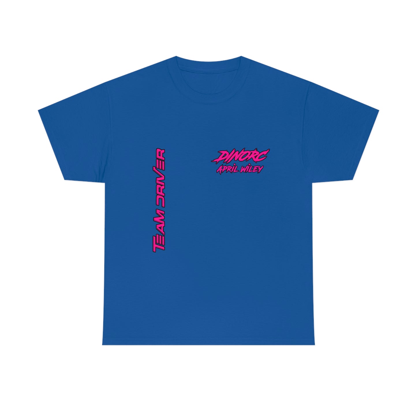 Vertical Team Driver April Wiley Dino's Divas Front and Back DinoRc Logo T-Shirt S-5x 5 colors
