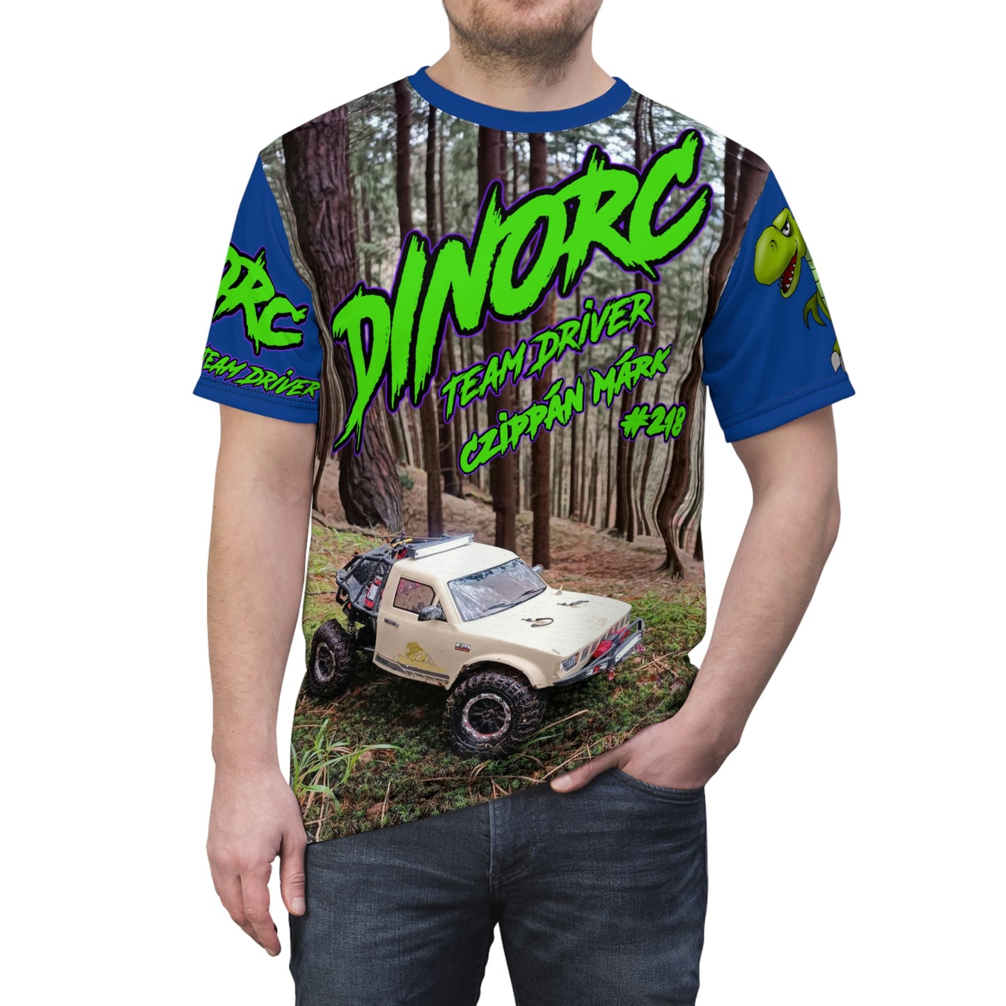Czippin Mark DinoRC Team Driver T Shirt Blue Sleeves