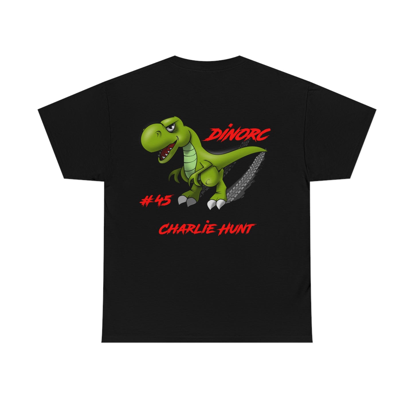 Team Driver Charlie Hunt Front and Back DinoRc Logo T-Shirt S-5x 5 colors