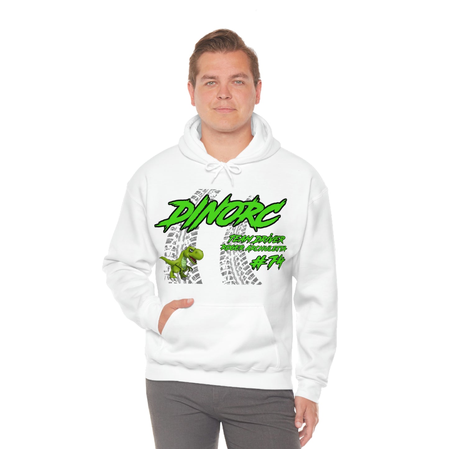Team Driver Roger Archuletta DinoRC Logo Hooded Sweatshirt Heavy Blend™ Hooded Sweatshirt