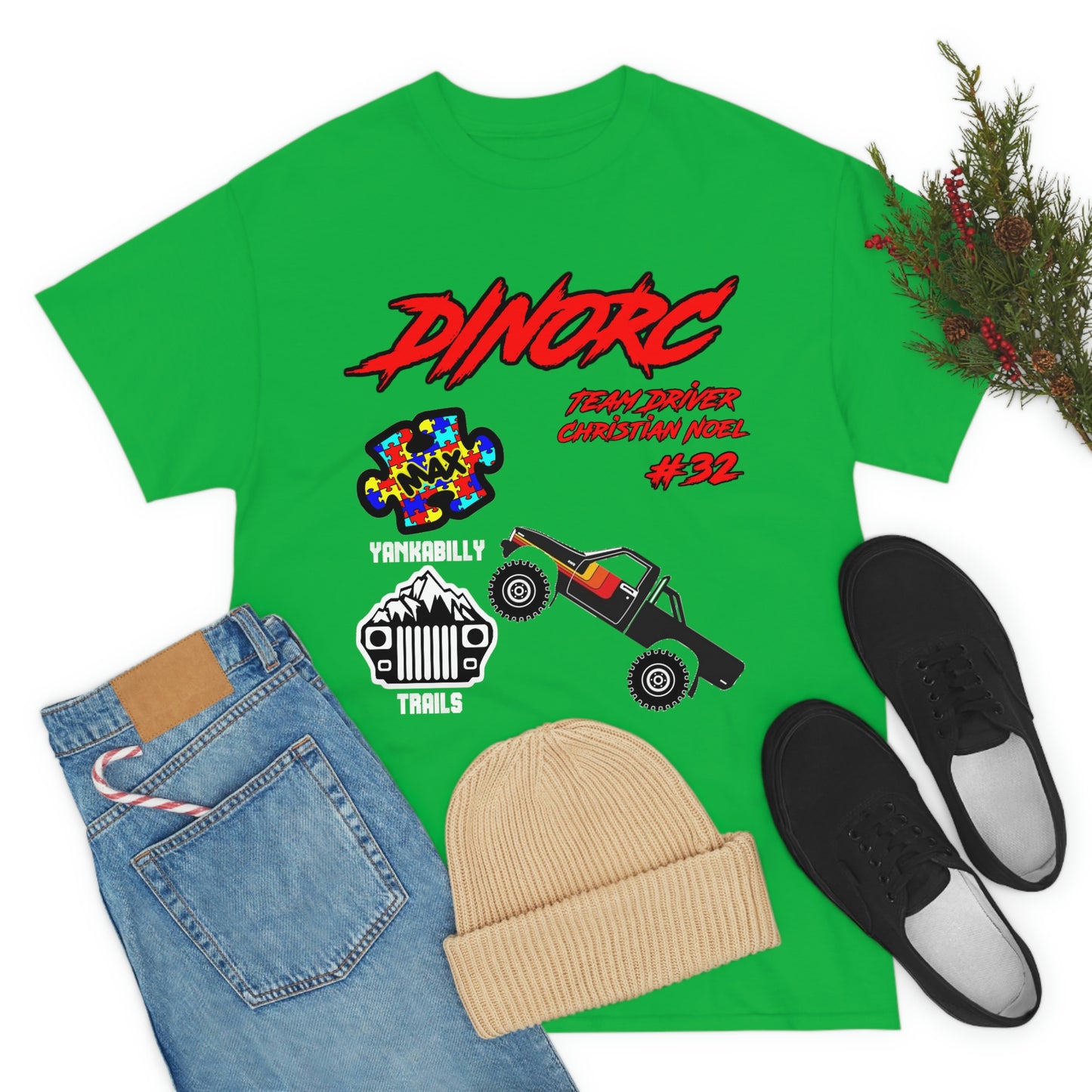 Team Driver Christian Noel truck logo Front and Back DinoRc Logo T-Shirt S-5x 5 colors