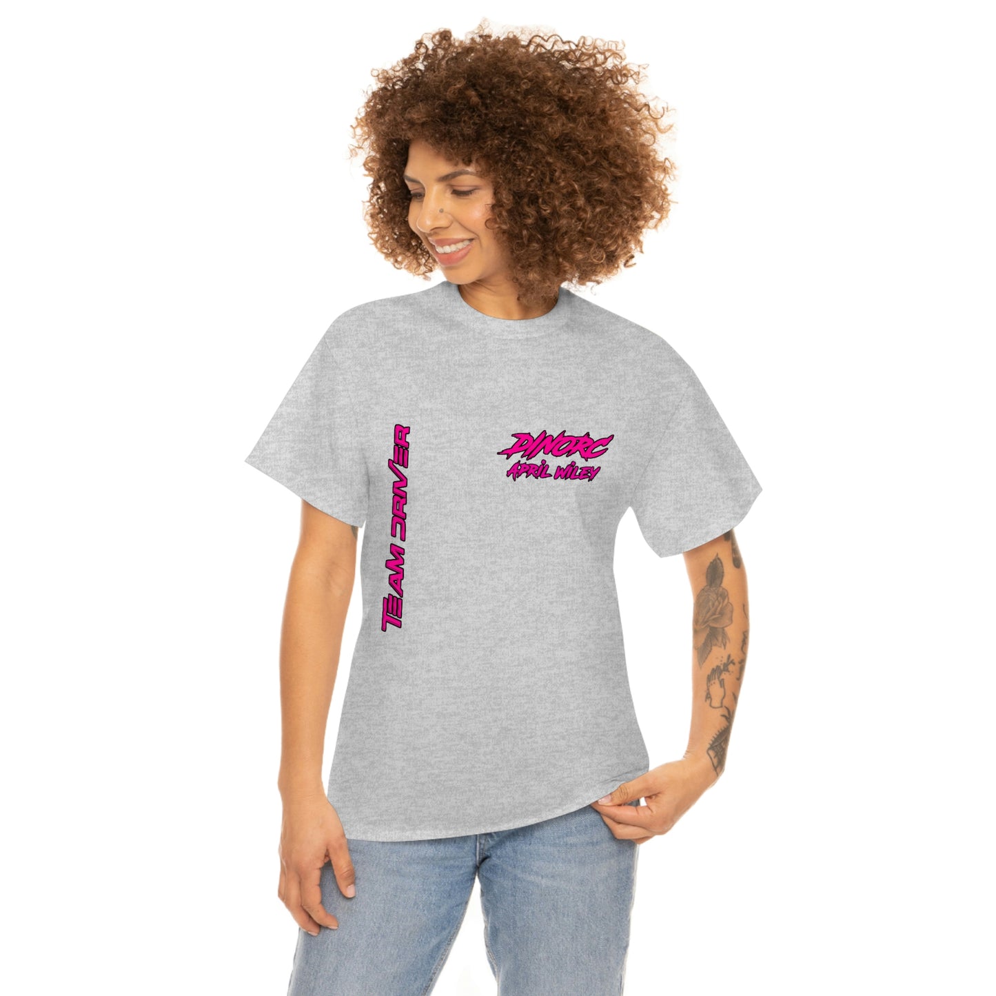 Vertical Team Driver April Wiley Dino's Divas Front and Back DinoRc Logo T-Shirt S-5x 5 colors