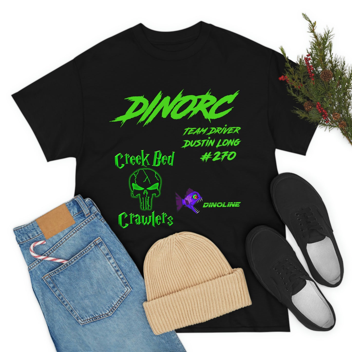 Team Driver Dustin Long logo Front and Back DinoRc Logo T-Shirt S-5x 5 colors