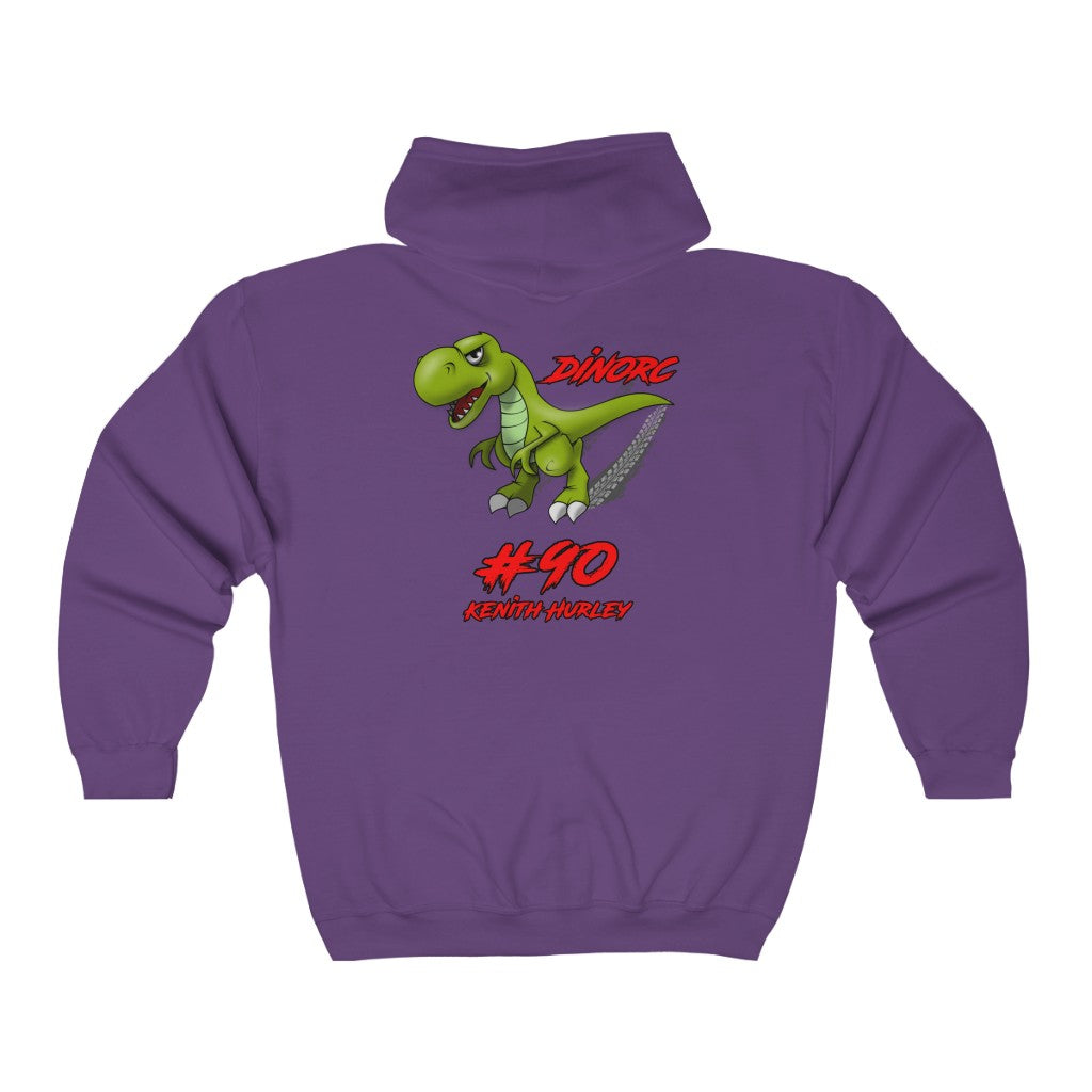Team Driver Kenith Hurley Zip UP Hoodie Front Back DinoRC Logo Heavy Blend™ Full Zip Hooded Sweatshirt