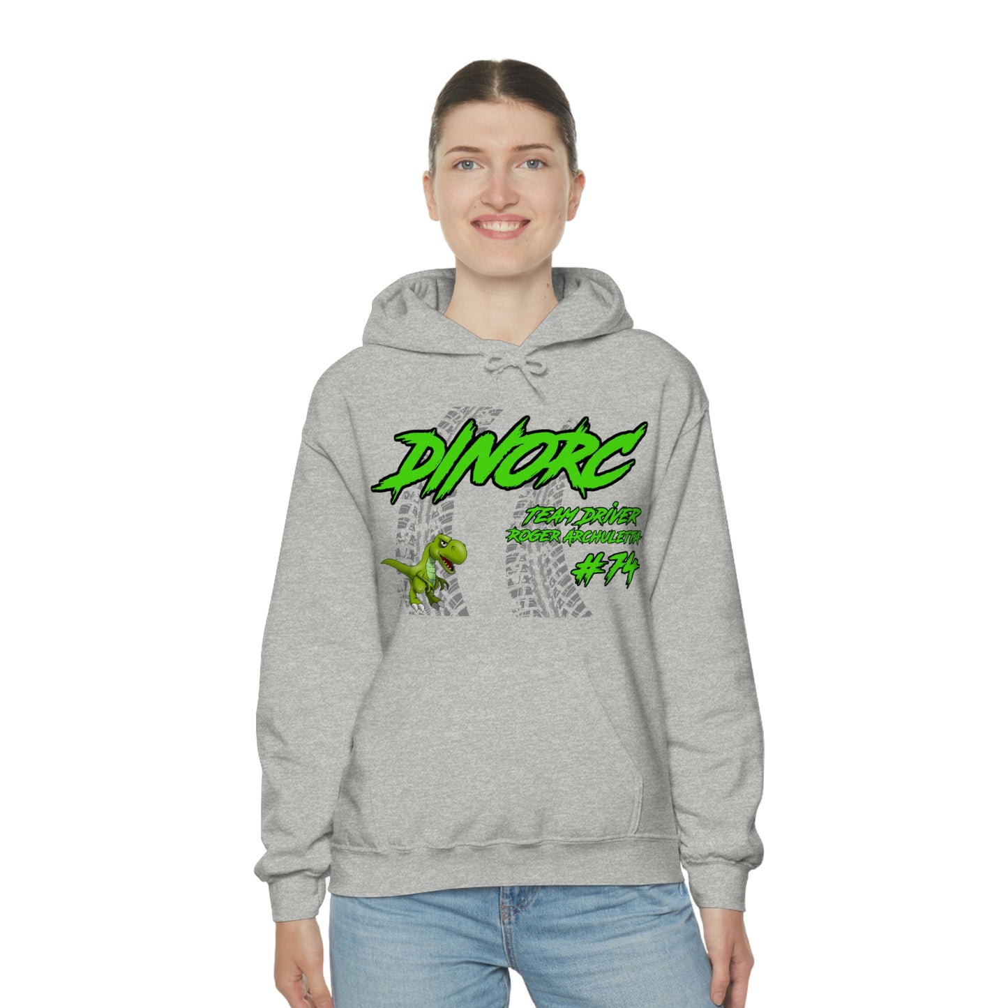 Team Driver Roger Archuletta DinoRC Logo Hooded Sweatshirt Heavy Blend™ Hooded Sweatshirt