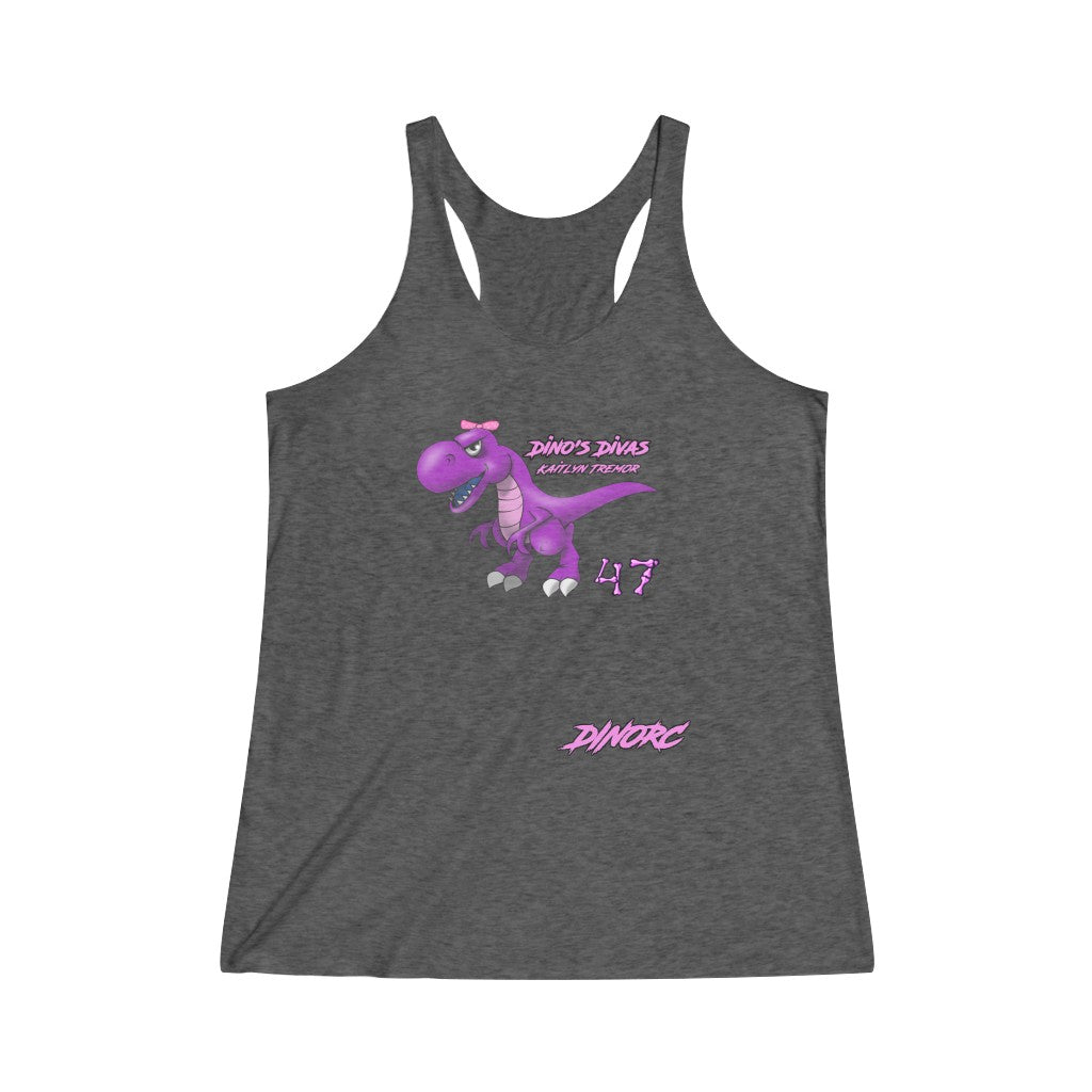 Kaitlyn Tremor Dino's Divas Women's Tri-Blend Racerback Tank