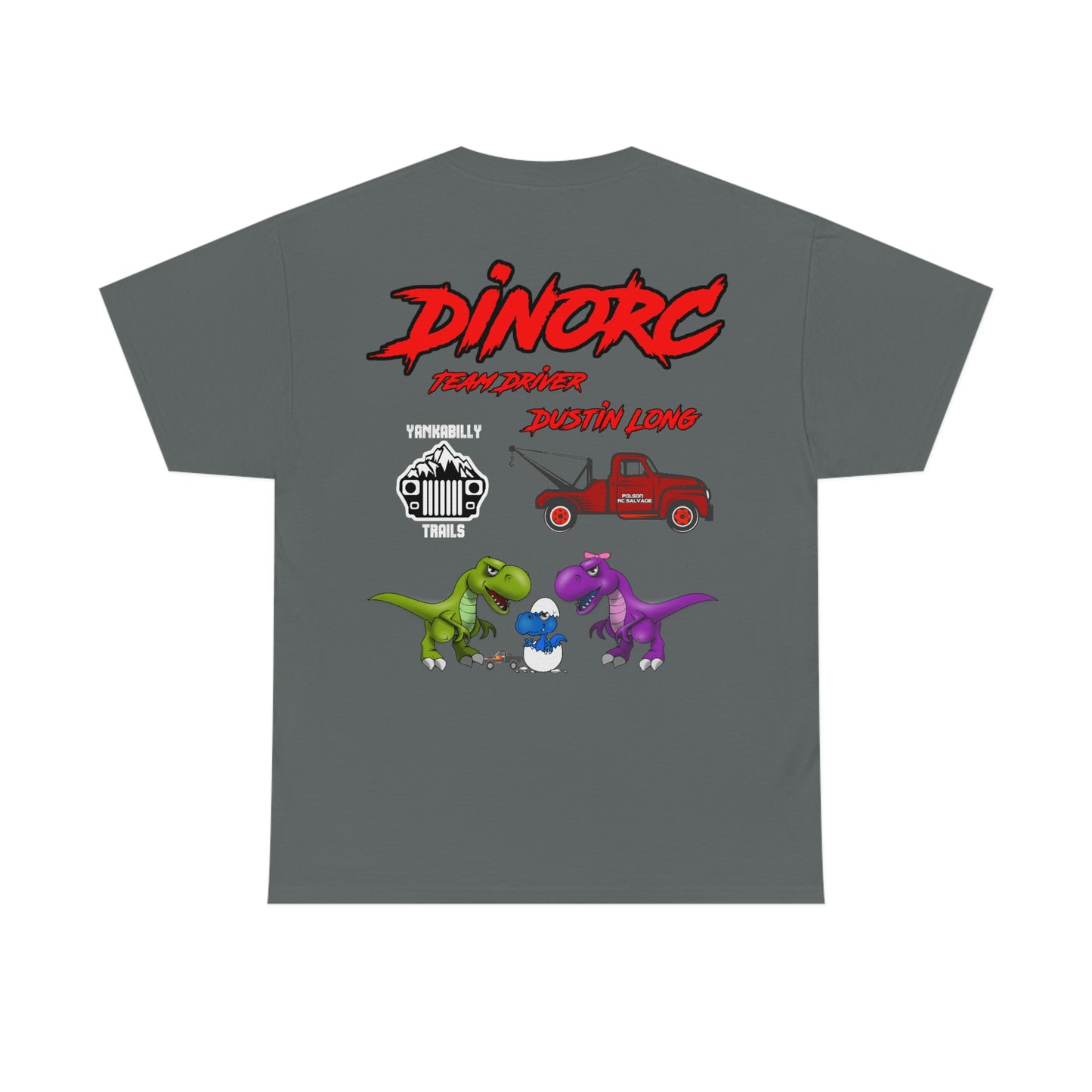 Team Driver Dustin Long logo Front and Back DinoRc Logo T-Shirt S-5x 5 colors