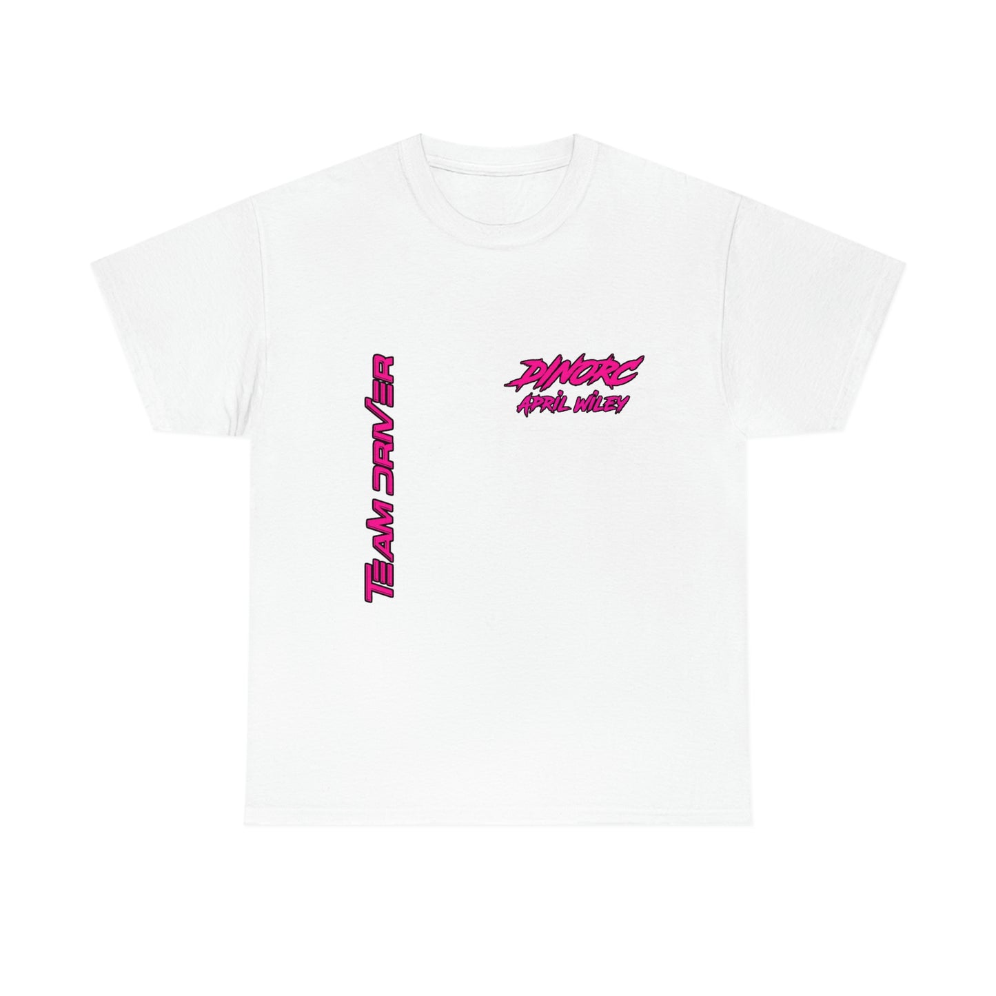 Vertical Team Driver April Wiley Dino's Divas Front and Back DinoRc Logo T-Shirt S-5x 5 colors