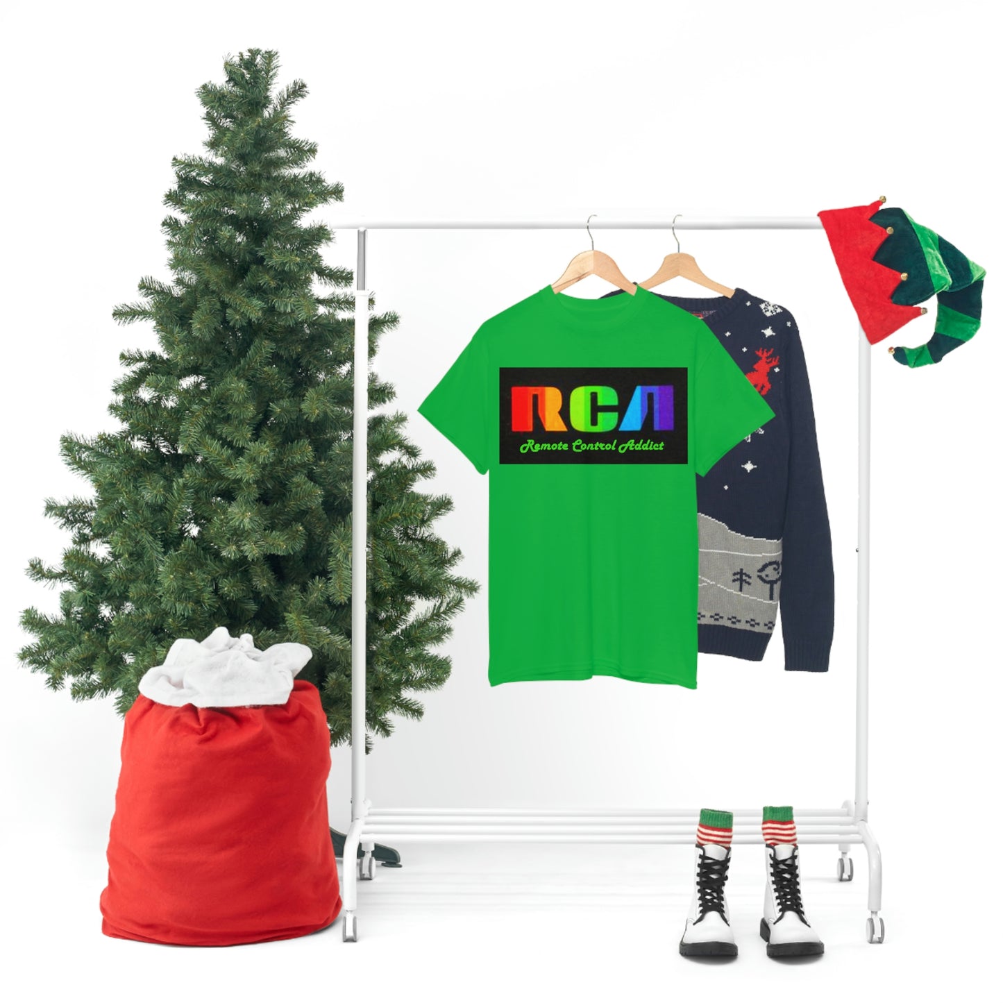 RCA Remote Control Addict Front Back DinoRc Logo T-Shirt S-5x Black White Green Blue