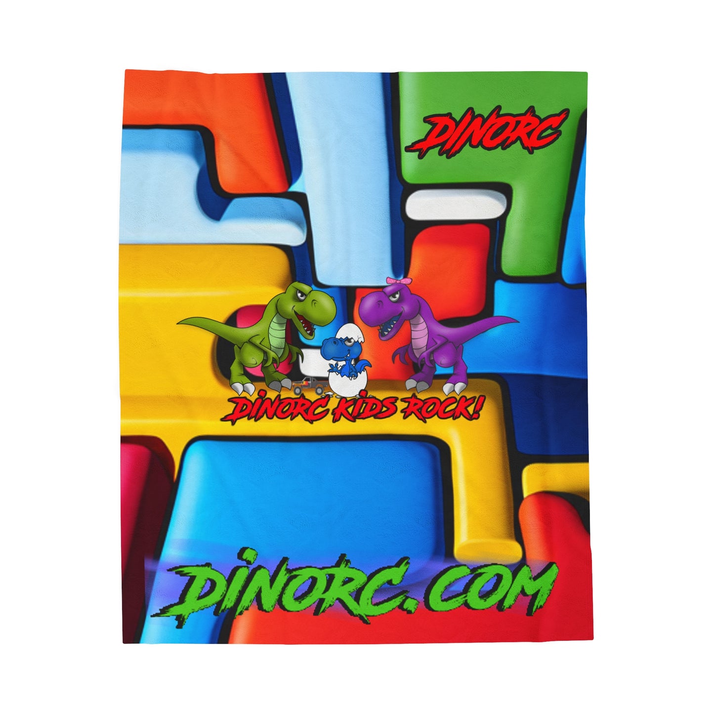 DinoRC Kids Rock! Velveteen Plush Blanket