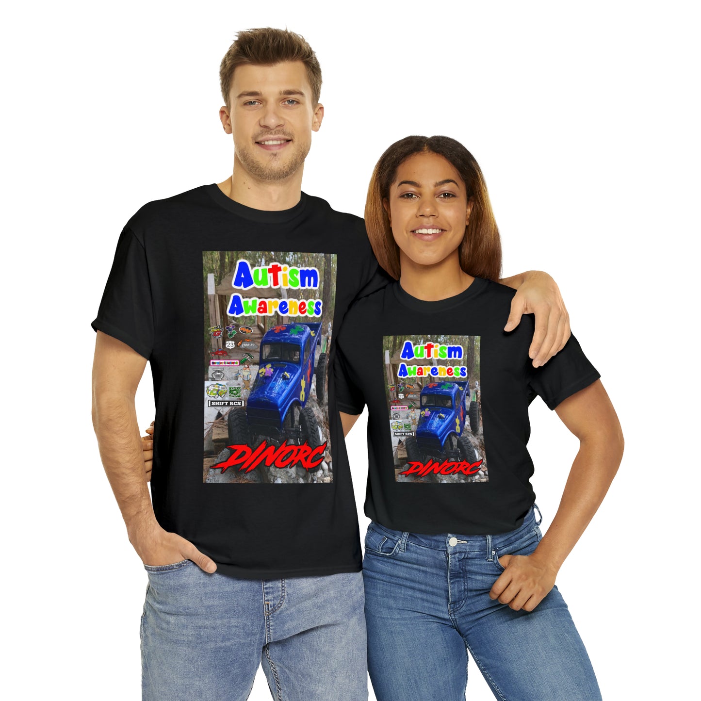 2023 DinoRC Autism Awareness Sponsors Back Logo T-Shirt S-5x Black