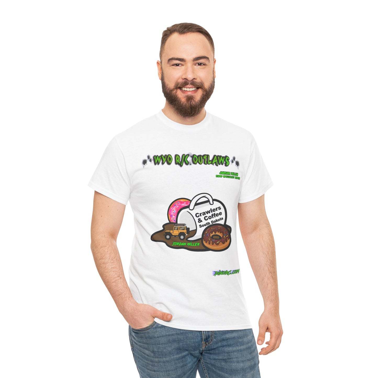 Jordan Miller WYO R/C OUTLAWS DinoRc Logo T-Shirt S-5x Black Green