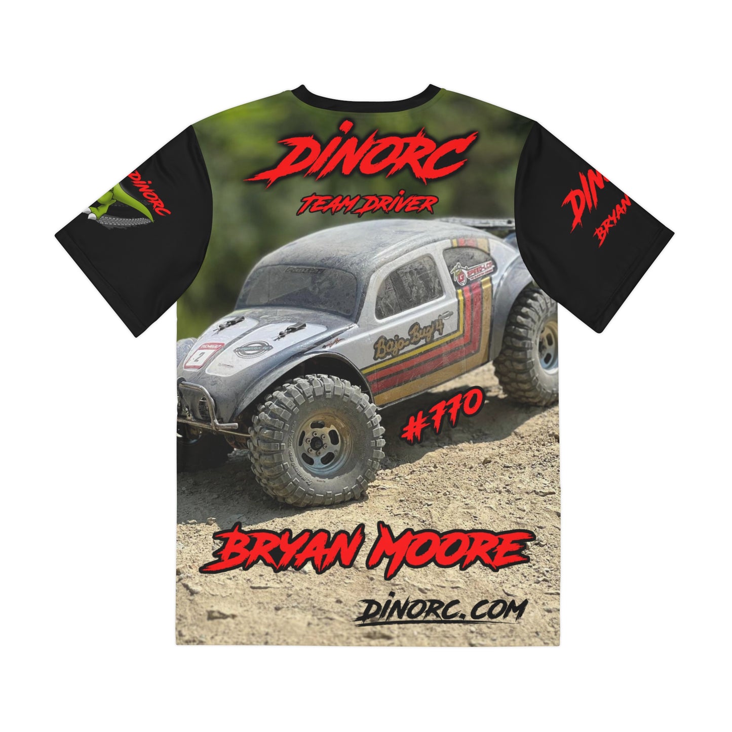 Bryan Moore black sleeves DinoRC Team Driver Shirt  (AOP)