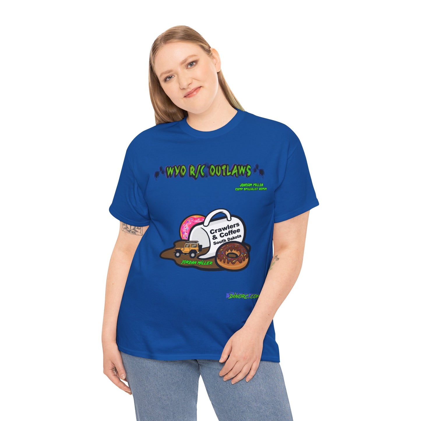 Jordan Miller WYO R/C OUTLAWS DinoRc Logo T-Shirt S-5x Black Green