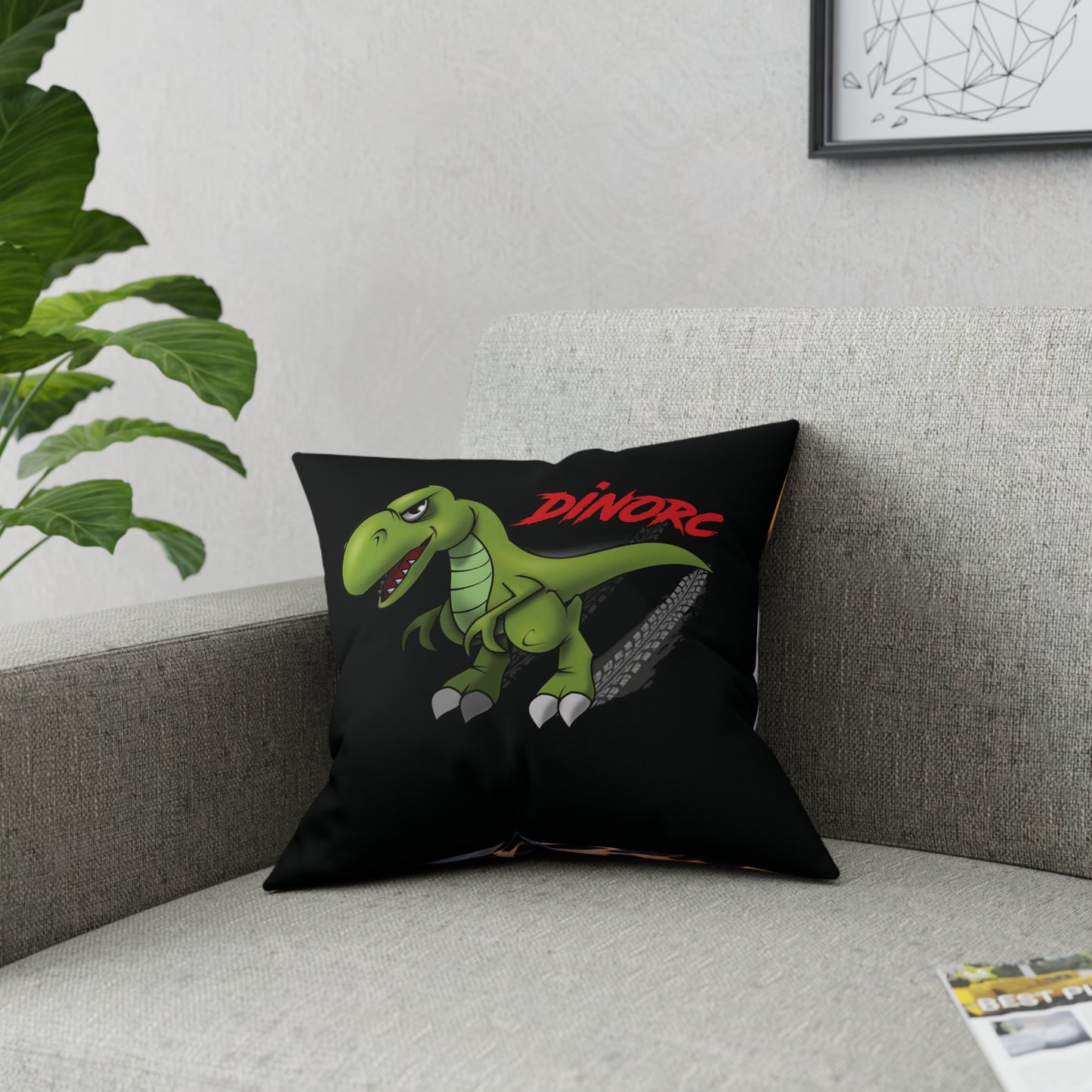 DinoRC Logo Black Pillow