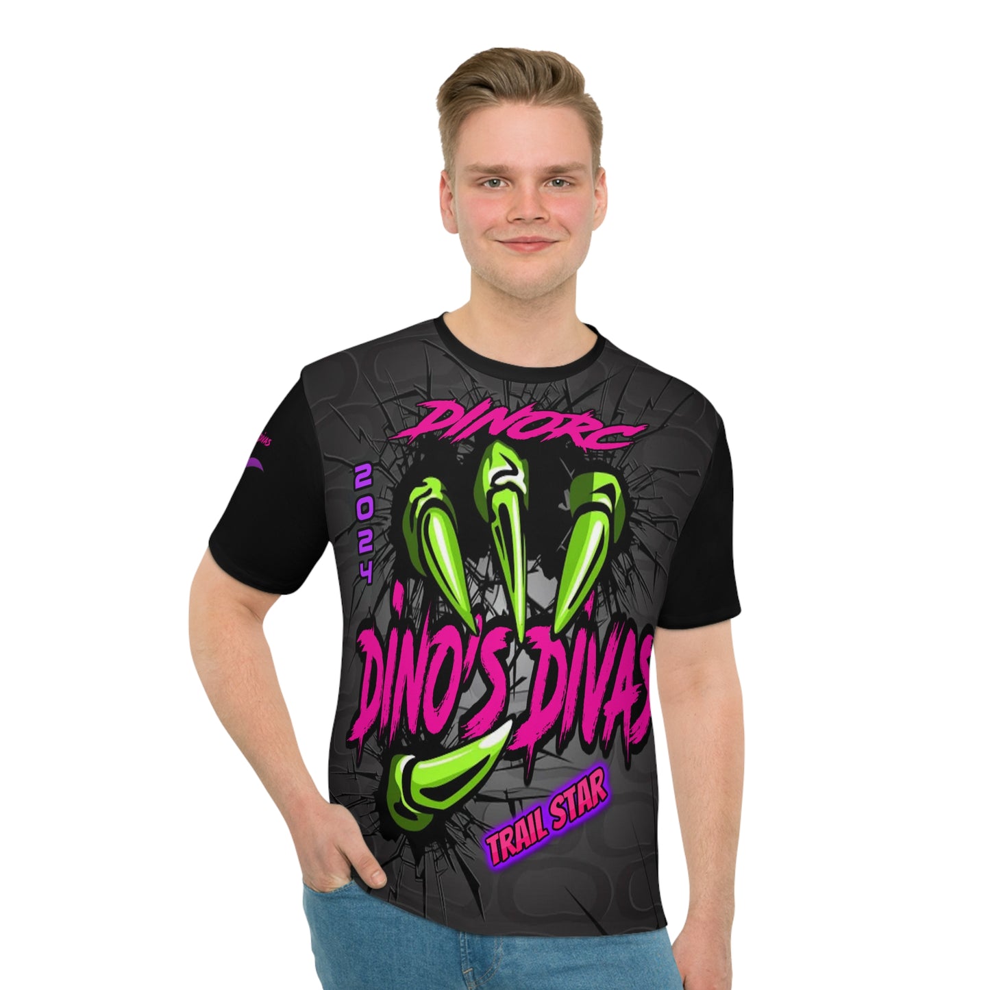 Pink Purple Dino Divas Claw Team Driver Shirt  Loose T-shirt (AOP)