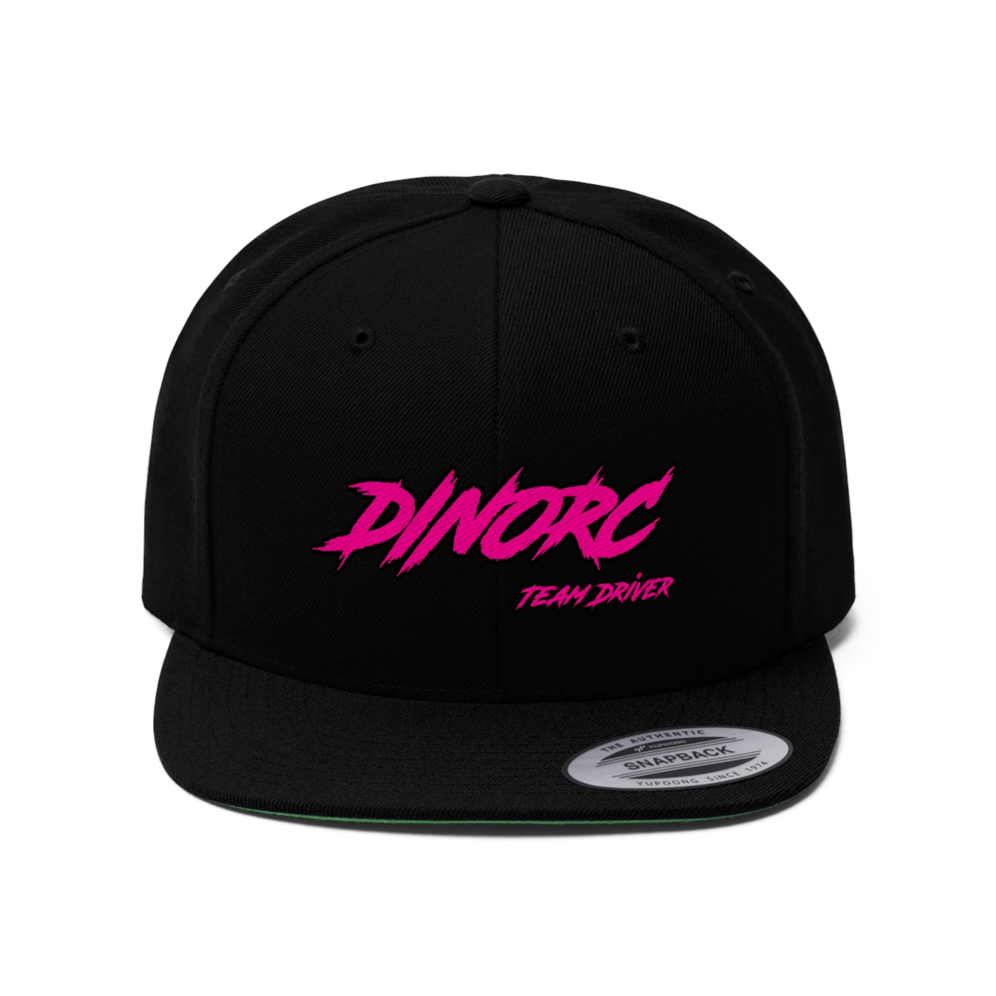 5 different colors and designs of DinoRC Logoed Flat Bill Hat
