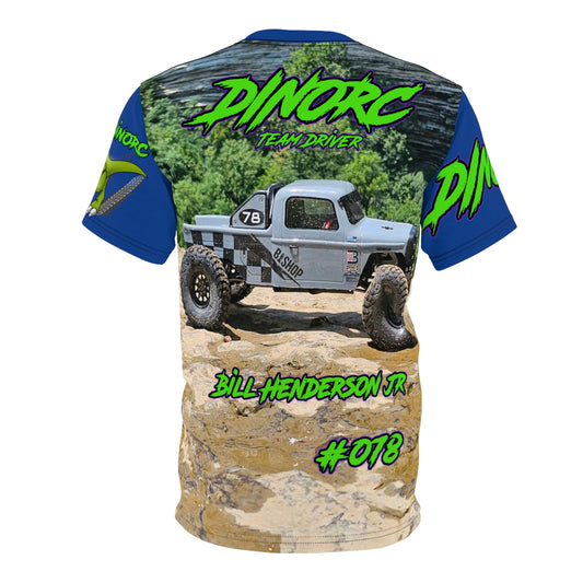 Bill Henderson JR DinoRC Team Driver T Shirt Blue Sleeves