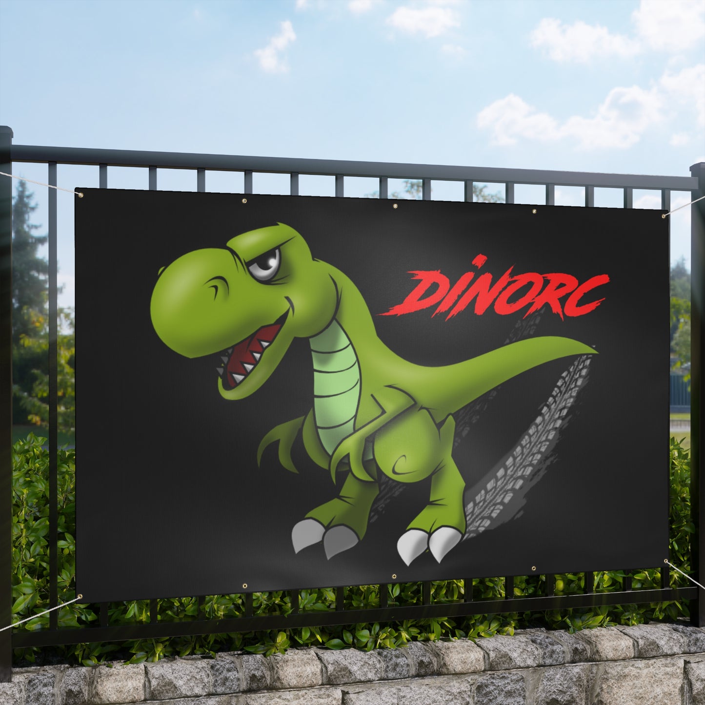 Dinosaur Party Banner, Kid's Birthday Decor, Playful Dinosaurs Theme, Dinosaur Wall Art, Matte Fabric Banner
