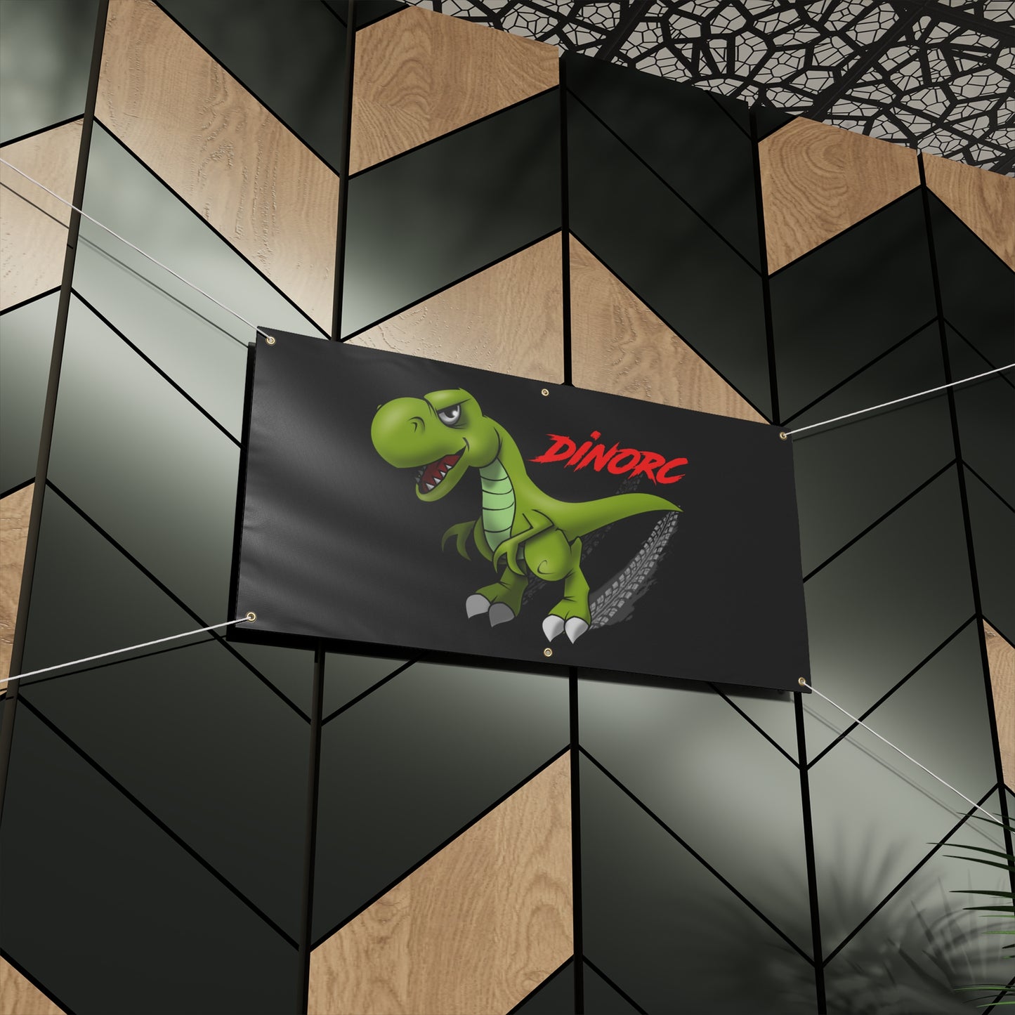 Dinosaur Party Banner, Kid's Birthday Decor, Playful Dinosaurs Theme, Dinosaur Wall Art, Matte Fabric Banner