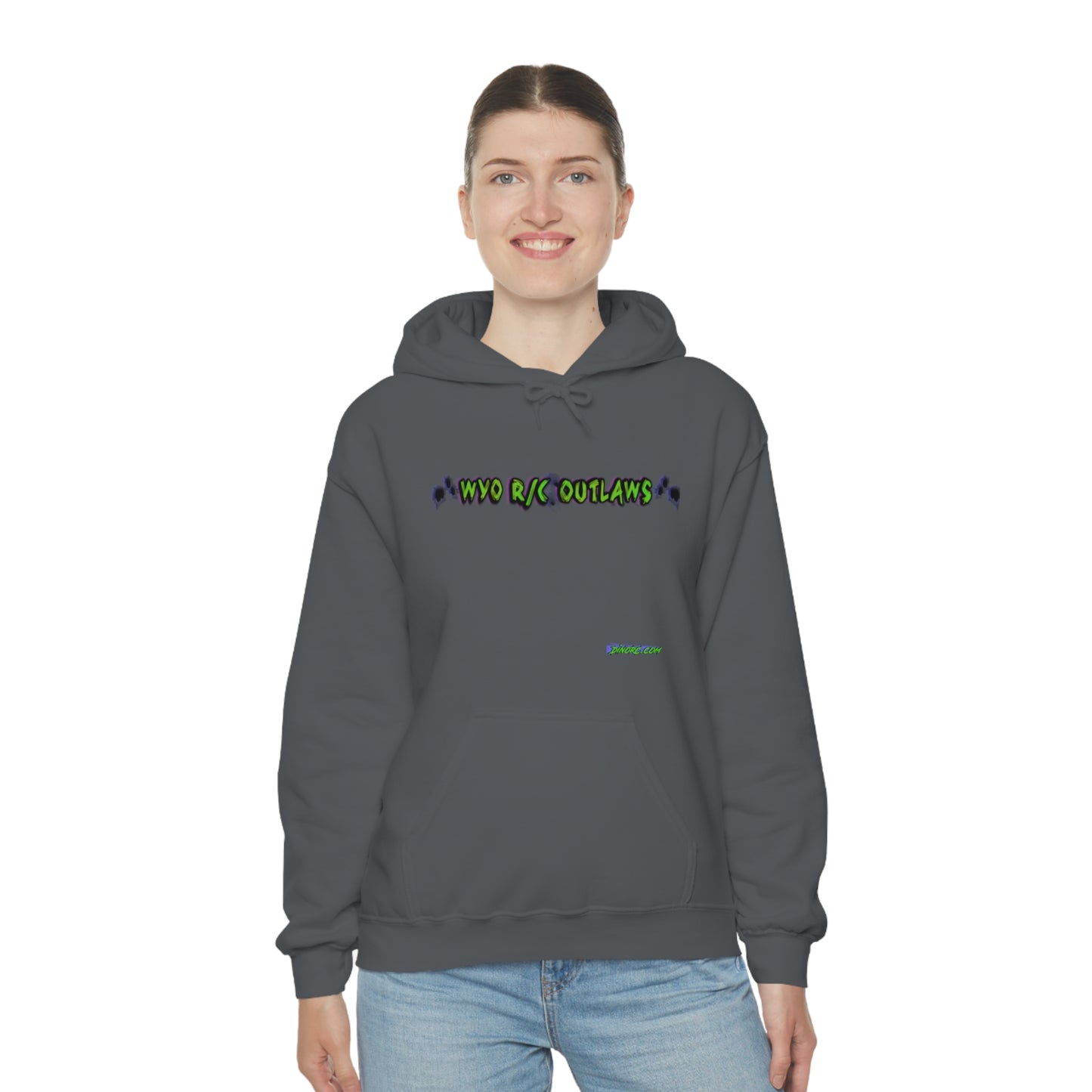 RC Outlaws DinoRC in 4 colors front back Hooded Sweatshirt