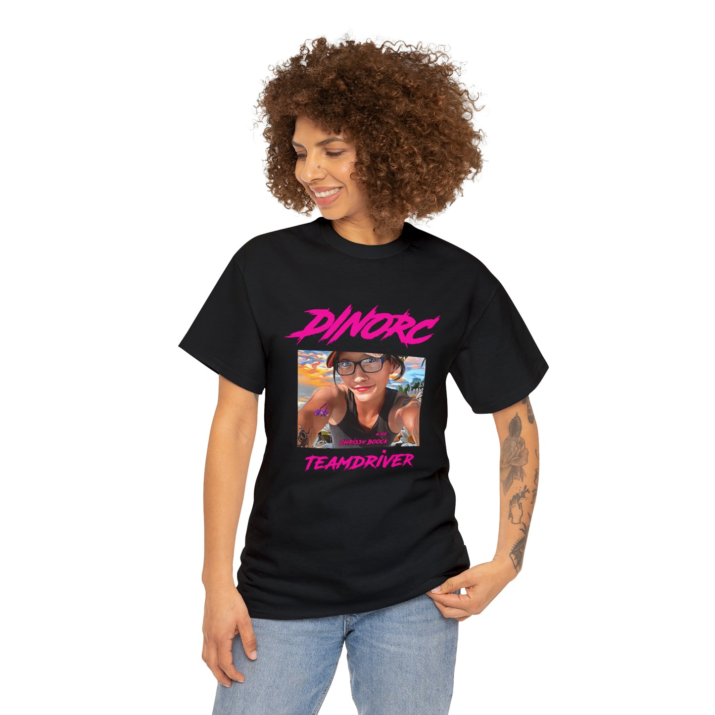 Crissy Book front DinoRC Logo T-Shirt S-5x