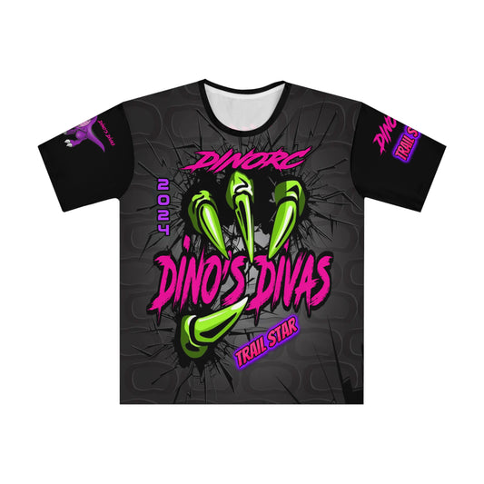 Pink Purple Dino Divas Claw Team Driver Shirt  Loose T-shirt (AOP)