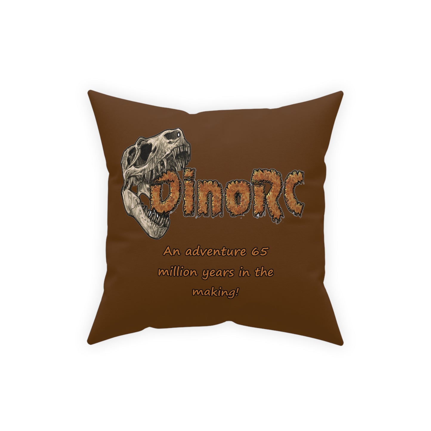 DinoRC White logo brown Pillow