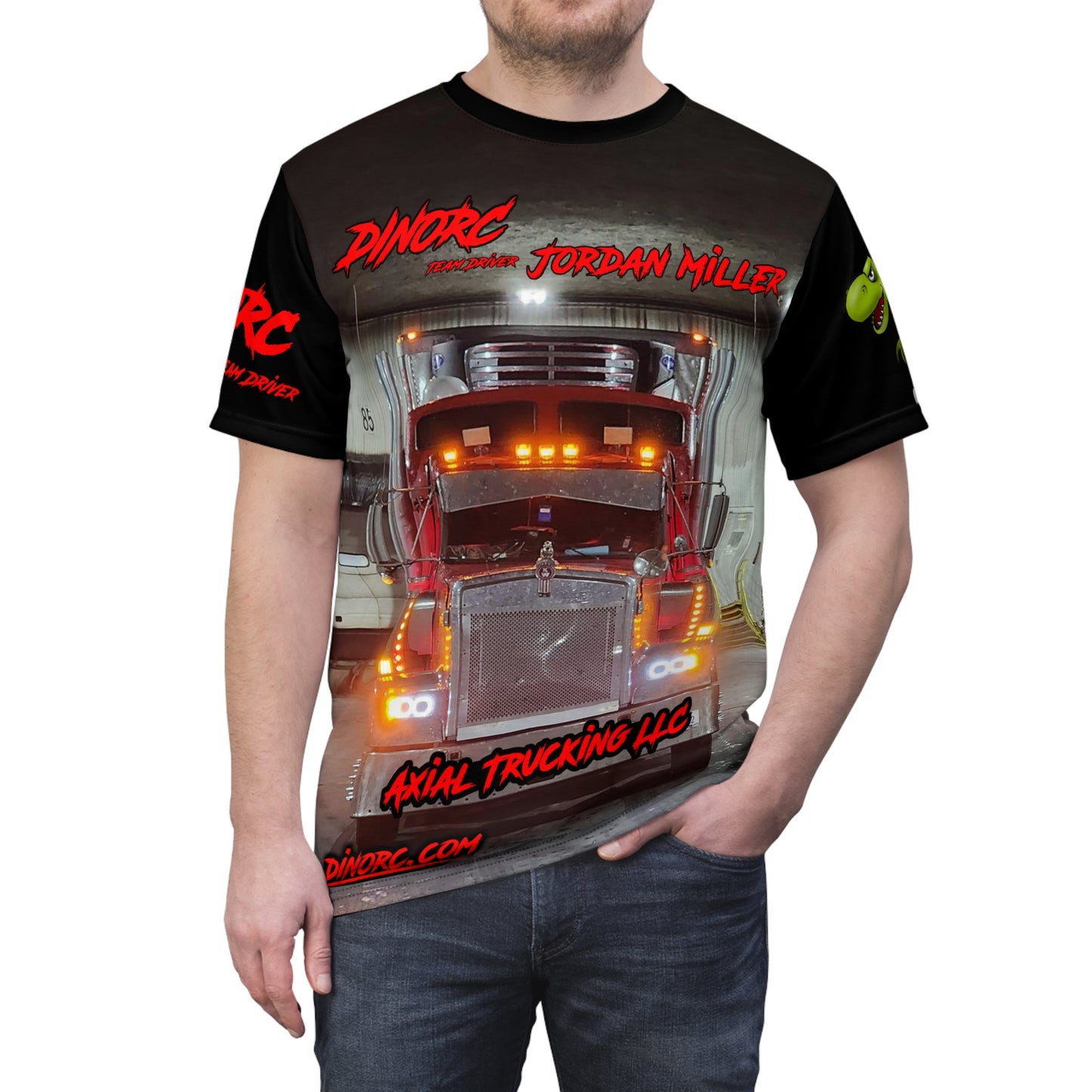 Axial Trucking DinoRC Team Driver T Shirt Black Sleeves