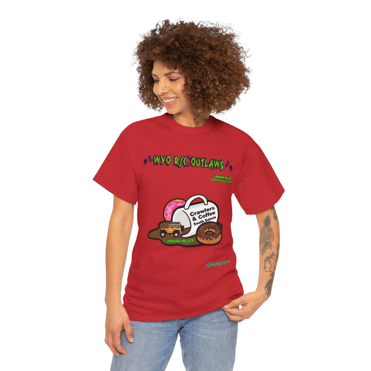 Jordan Miller WYO R/C OUTLAWS DinoRc Logo T-Shirt S-5x Black Green