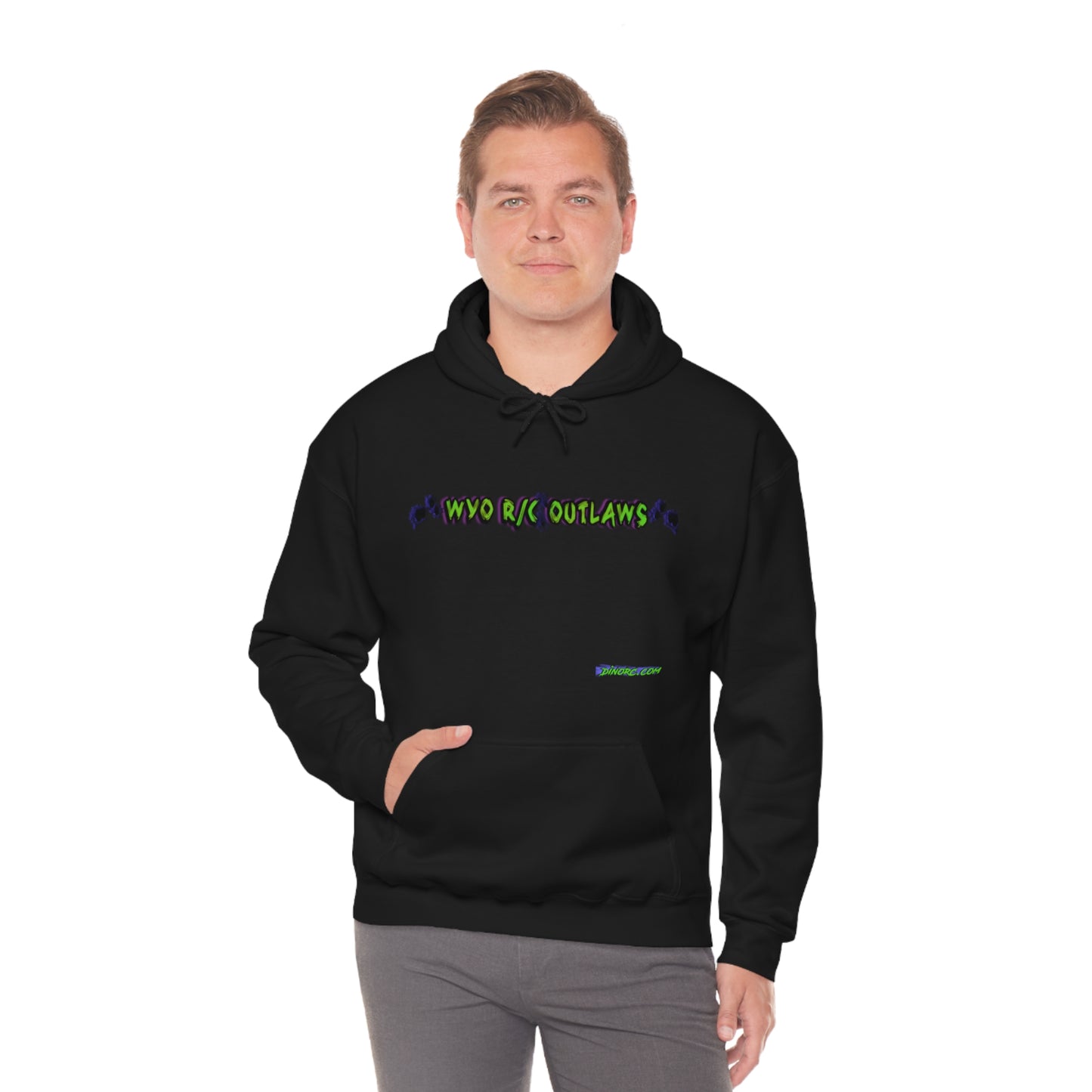 RC Outlaws DinoRC in 4 colors front back Hooded Sweatshirt