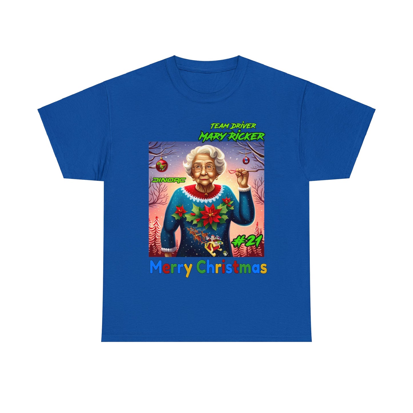 Mary Ricker Ugly Christmas DinoRC Logo Front T-Shirt 10 colors  S-5x