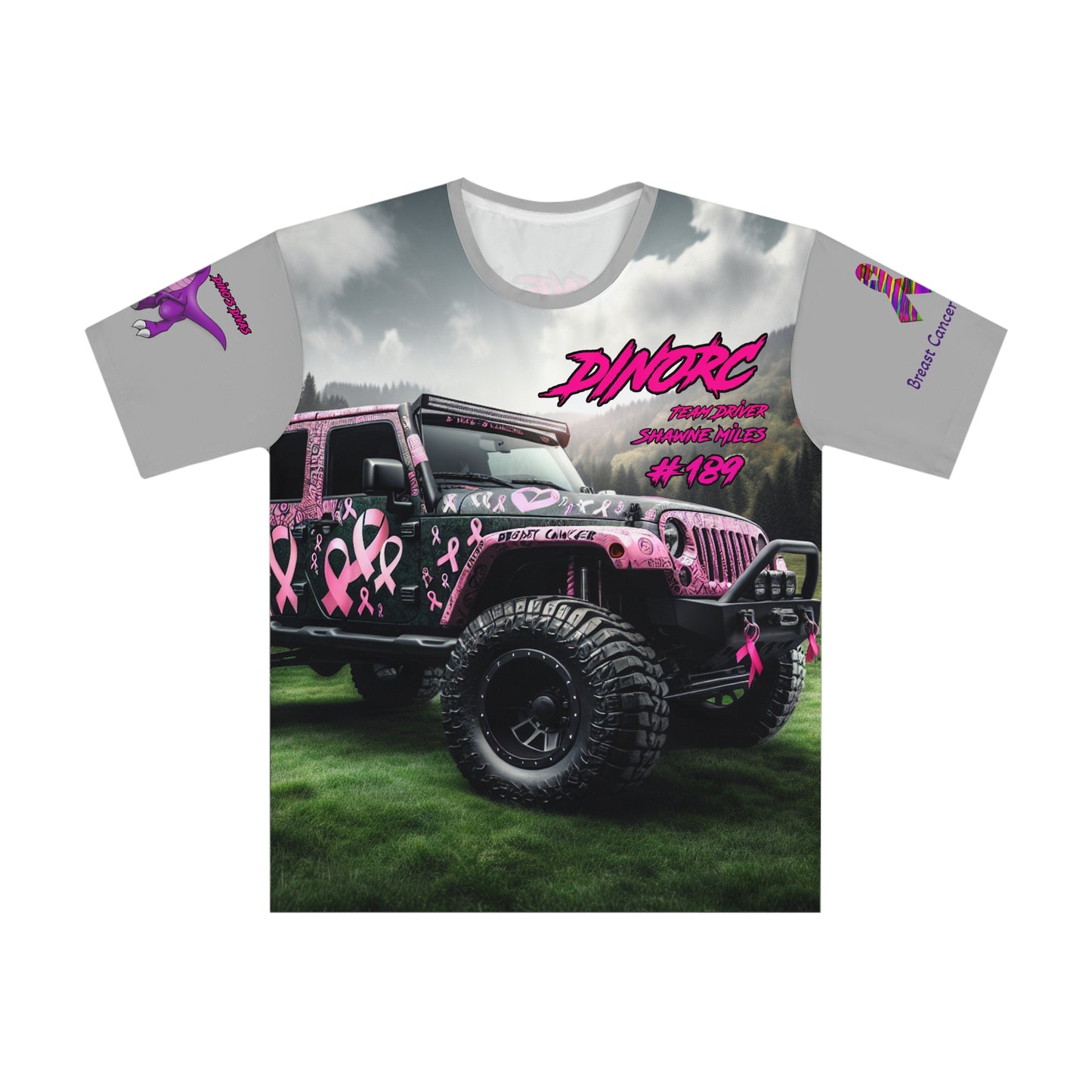 DinoRC Breast Cancer Awareness Team Driver Loose T-shirt (AOP)