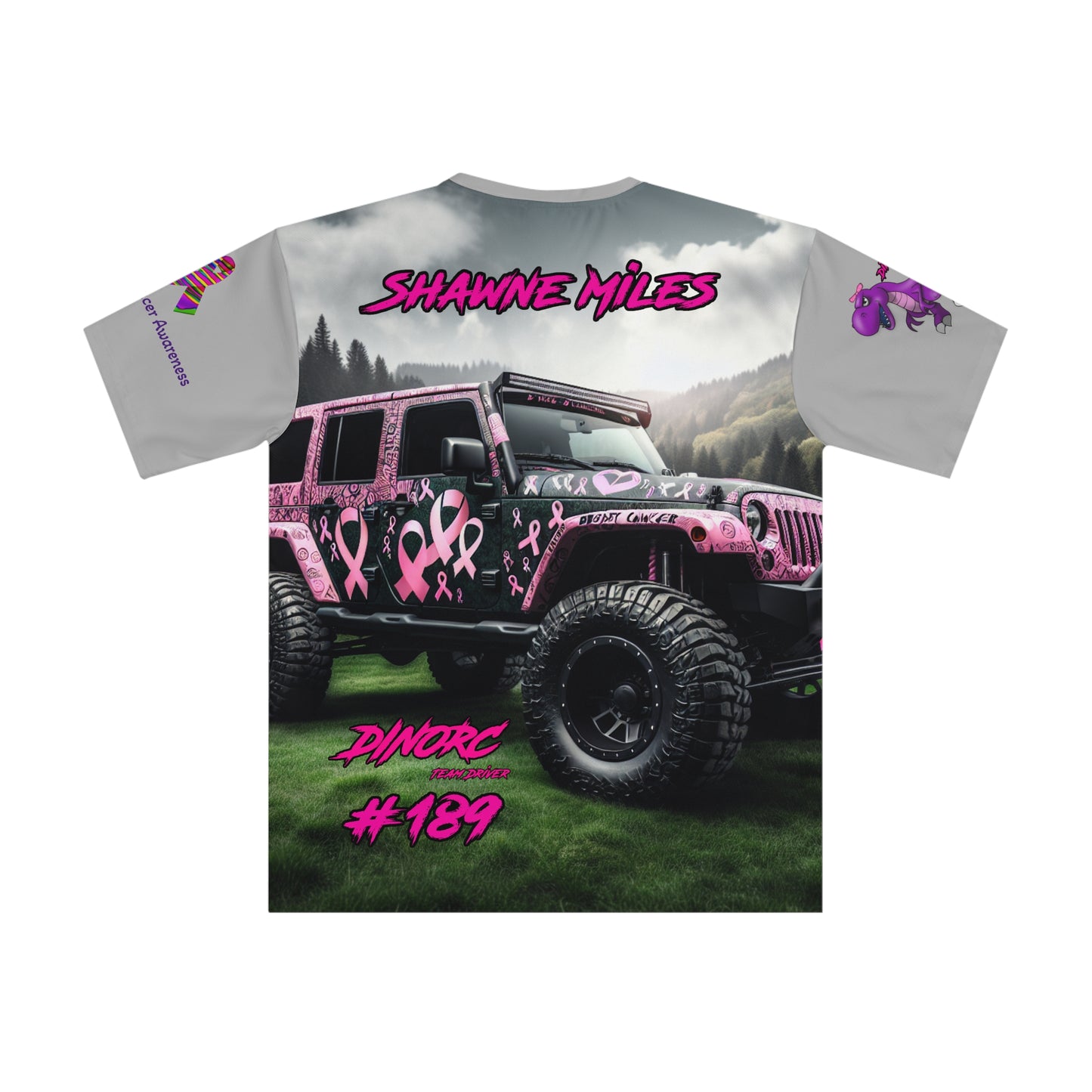 DinoRC Breast Cancer Awareness Team Driver Loose T-shirt (AOP)