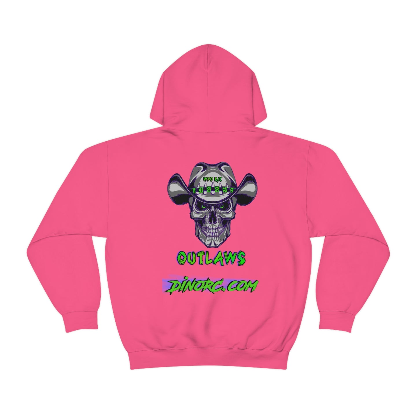 RC Outlaws DinoRC in 4 colors front back Hooded Sweatshirt