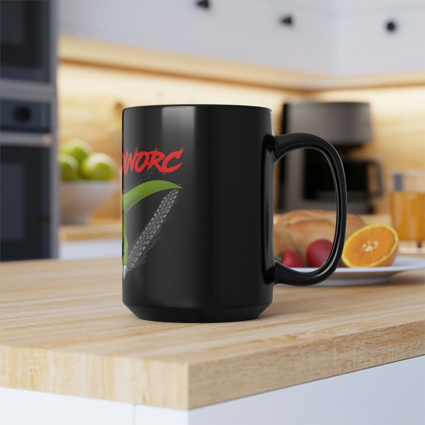 DinoRC Black Coffee Mug, 15oz