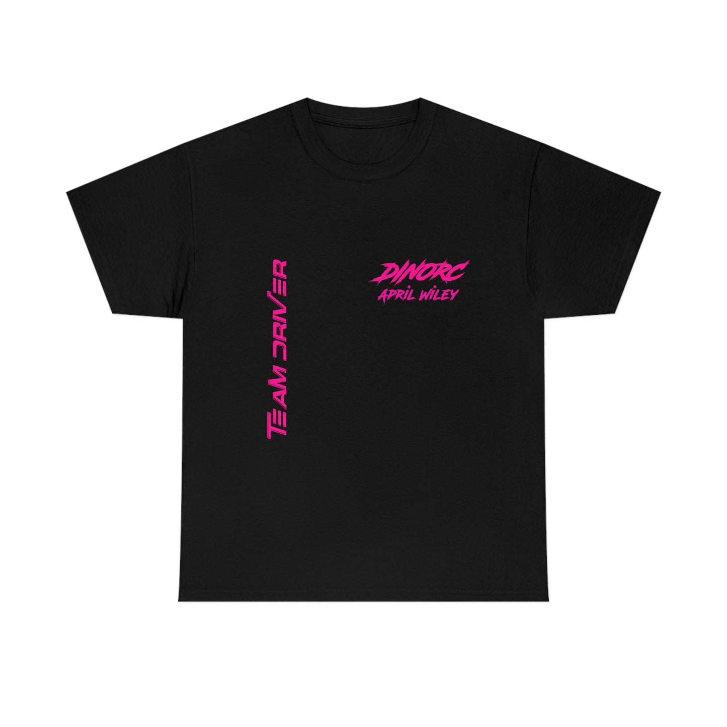 Vertical Team Driver April Wiley Dino's Divas Front and Back DinoRc Logo T-Shirt S-5x 5 colors