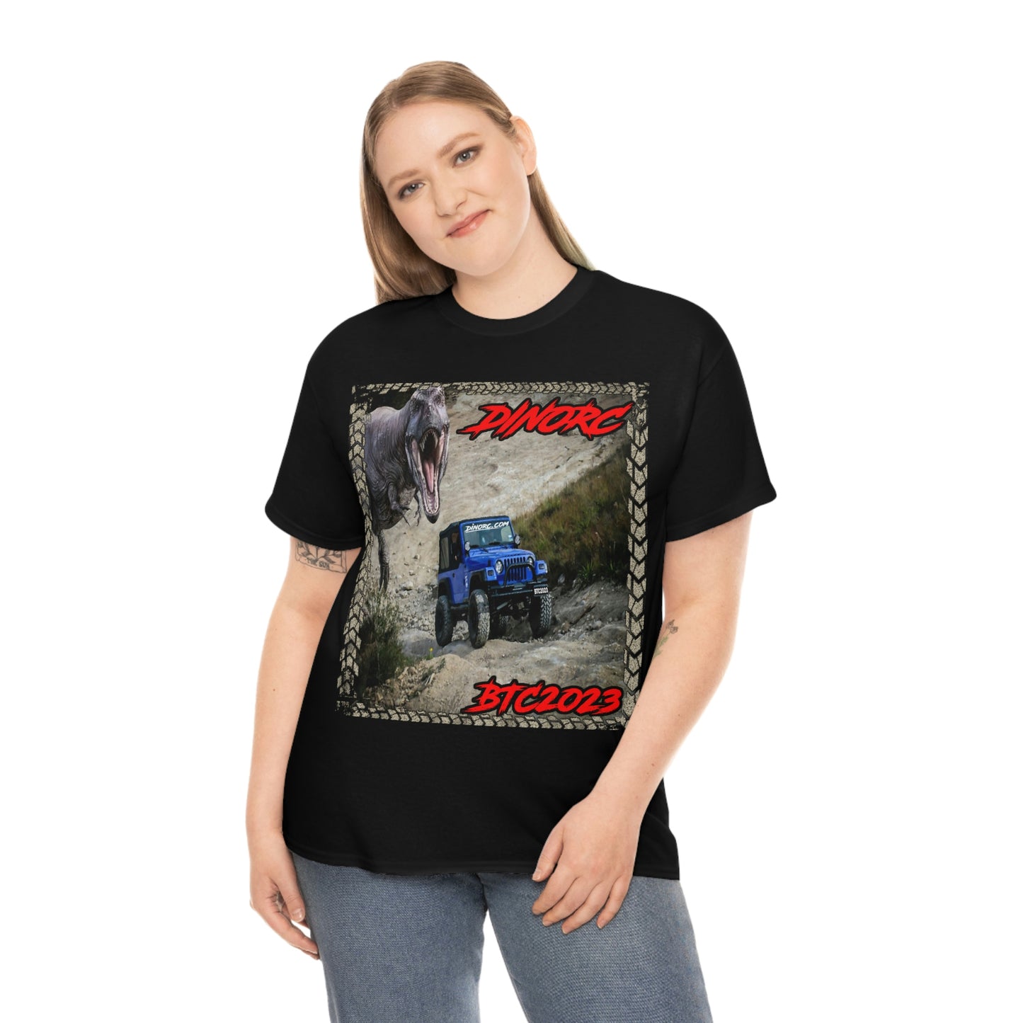 Headlights Beat The Barn BTC DinoRC logo Front and Back DinoRc Logo T-Shirt S-5x 5 colors