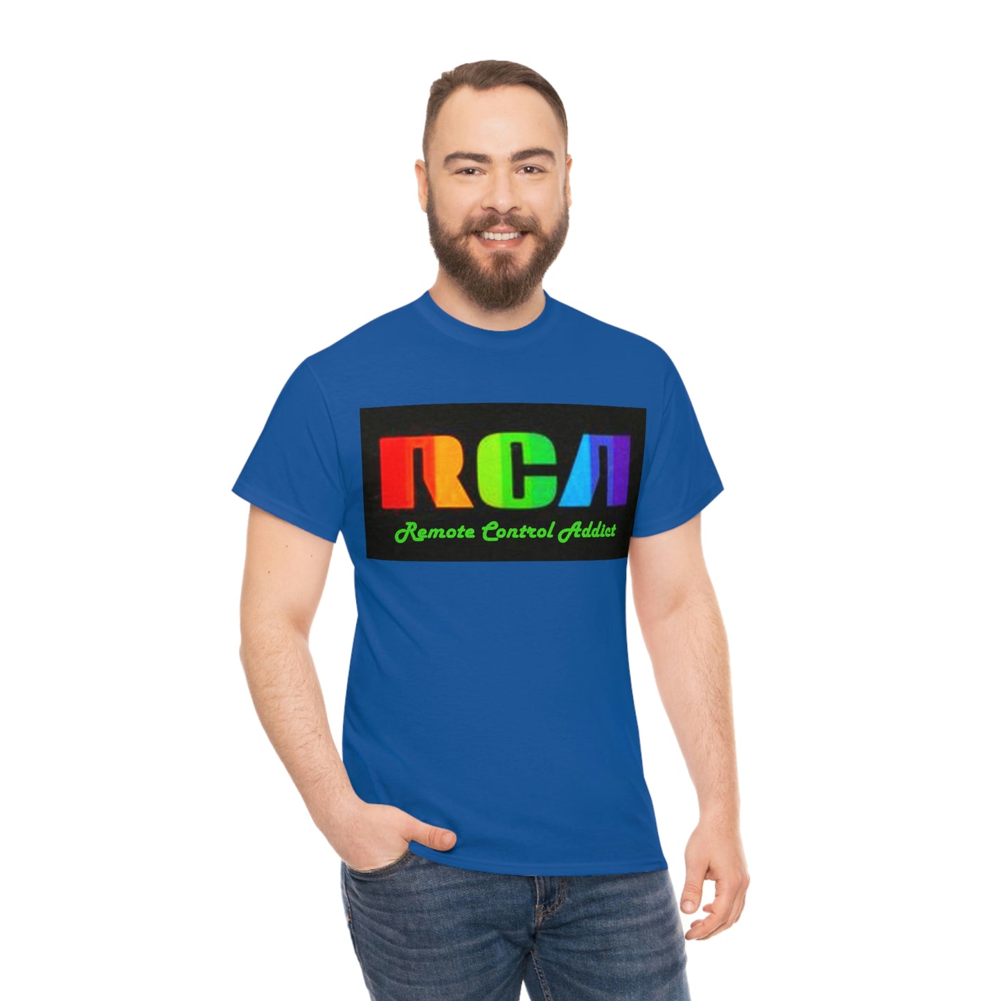 RCA Remote Control Addict Front Back DinoRc Logo T-Shirt S-5x Black White Green Blue